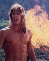 Tarzan in front of fire